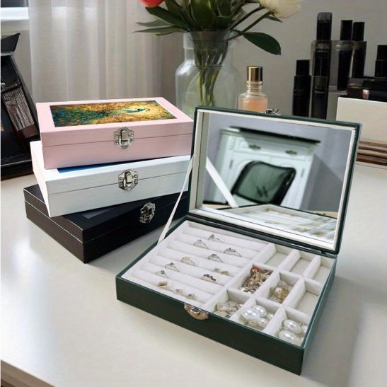 1pc Jewelry Storage And Organizers, Includes a Mirror, Stunning Golden Peacock Design, Ideal for Storing Rings, Pendants, Earrings, Necklaces, Gift Box for Women And - Jewelry Display And Packaging Essentials, Jewelry Boxes