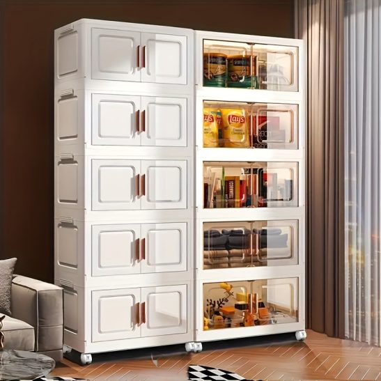 Large Multifunctional Plastic Storage Box with Flip Cover, Stackable, Non-Waterproof Rectangular Organizer, Suitable for Home And Office - Foldable, Multi-Purpose Storage Box for Clothing,, Etc