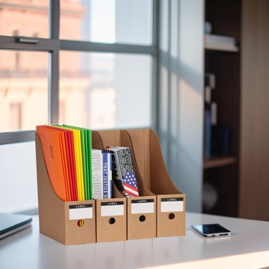 4pcs Magazine Folders, Bookend Boxes, Home and Office Magazine Storage, Paper File Storage Boxes Storage Rack Suitable for Office Supplies, Craft Supplies